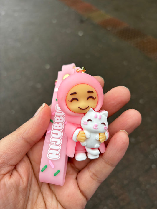 Cotton Candy Hijubble with her white Cat!