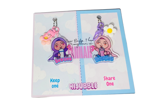 Medium/Dark-Medium Besties Hijubble Keychain (Pair)