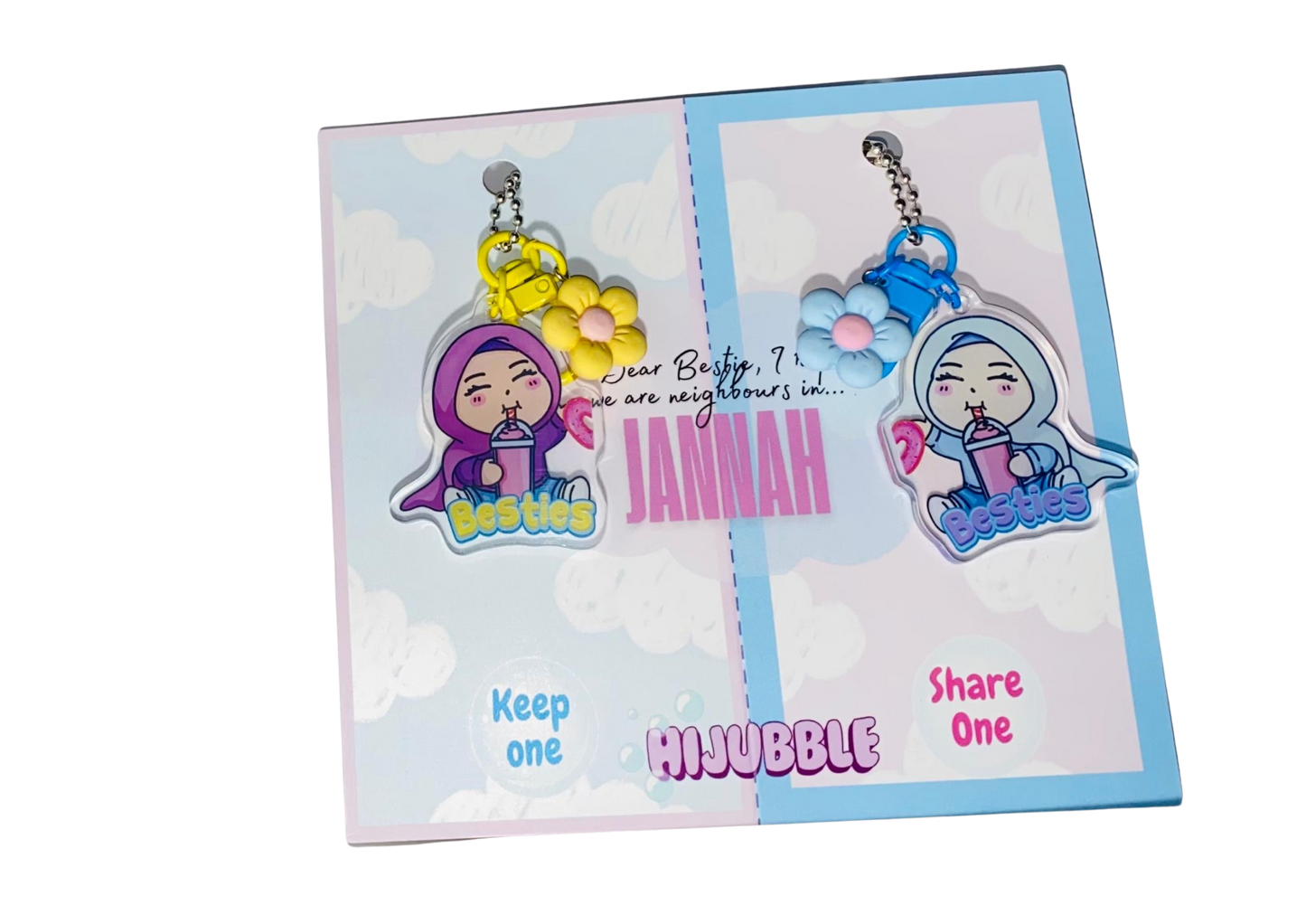 Medium-Light Besties Hijubble Keychain (Pair)